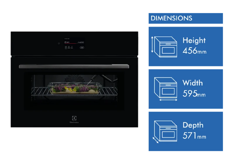 Electrolux 45cm Compact Combi Microwave Oven, Black - 800 Series