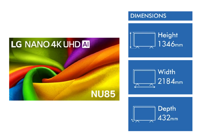 LG 98" NU855B NANO 4K UHD AI Smart TV 2026