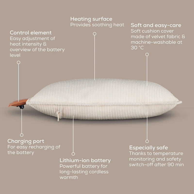 Beurer Heaty - Rechargeable Heated Cushion - Cashmere Crme
