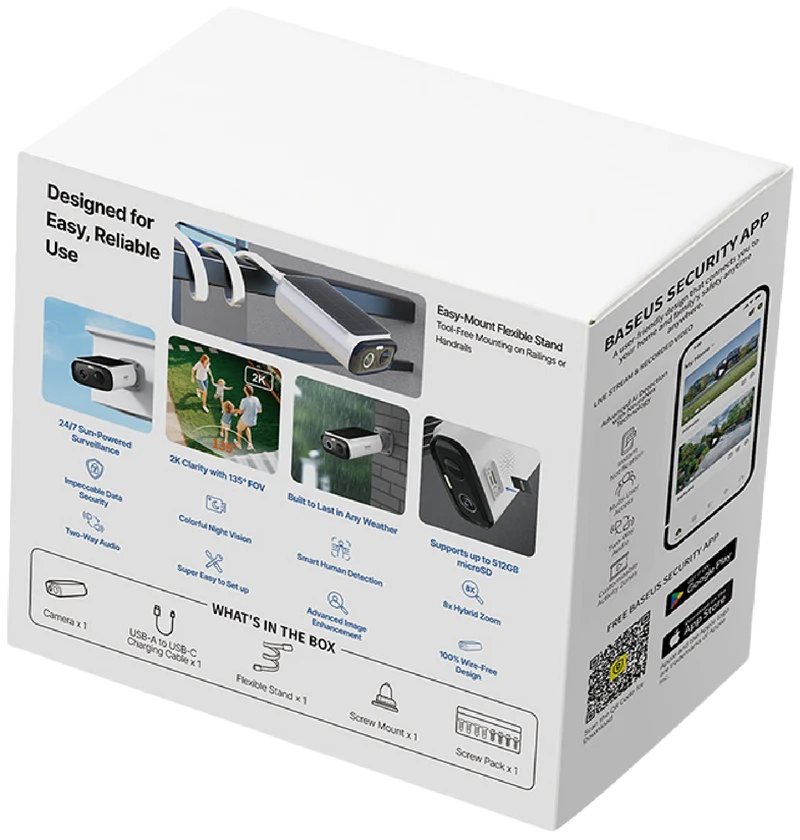 Baseus S1 Lite Flexi 2K Solar-Powered Security Camera