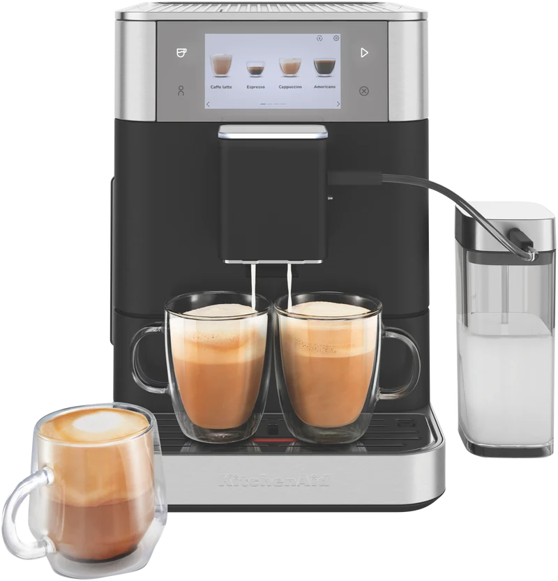 KitchenAid Fully Automatic Espresso Machine With Milk Container Cast Iron Black