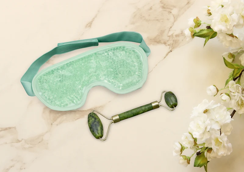 Homedics Jade Roller And Hot/Cold Eye Mask Set