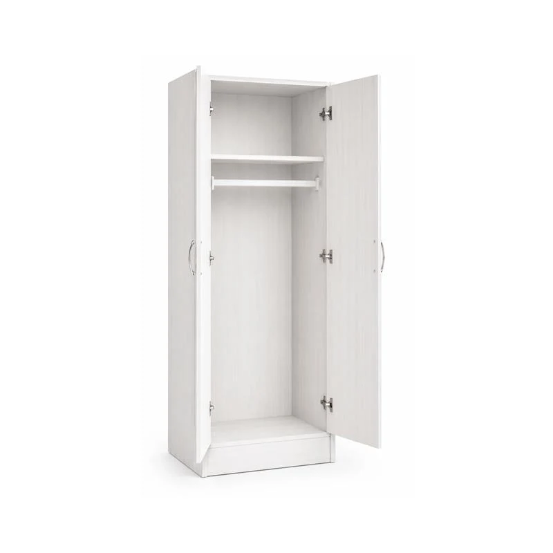 ARMADIO DA ARREDO IN LEGNO BIANCO CON DUE ANTE DIMENSIONI 60X42X180 CM