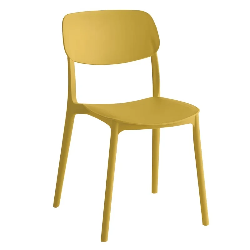 Set 4 Sedie Impilabili in polipropilene da cucina 40x39x78 cm Colore Senape SUN