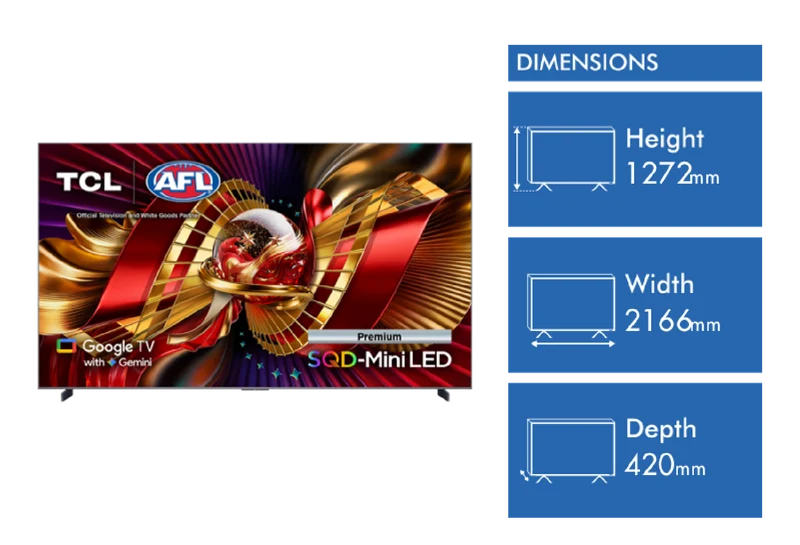 TCL 98" C8L Premium SQD-MINI LED Google TV with Gemini 2026