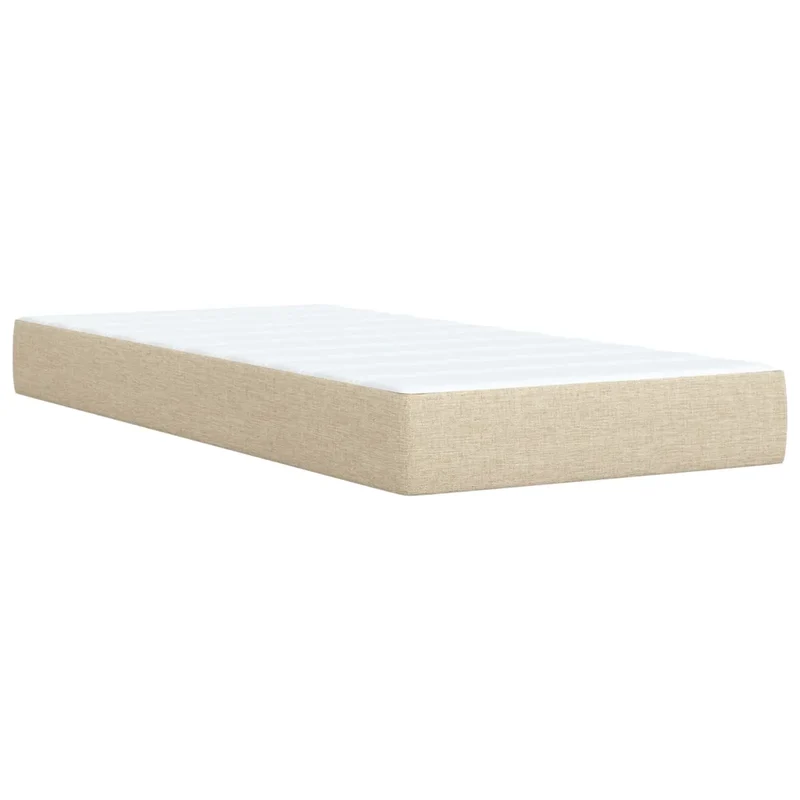 Letto ottomano con materasso Crema 80 x 200 cm Tessuto 3457367
