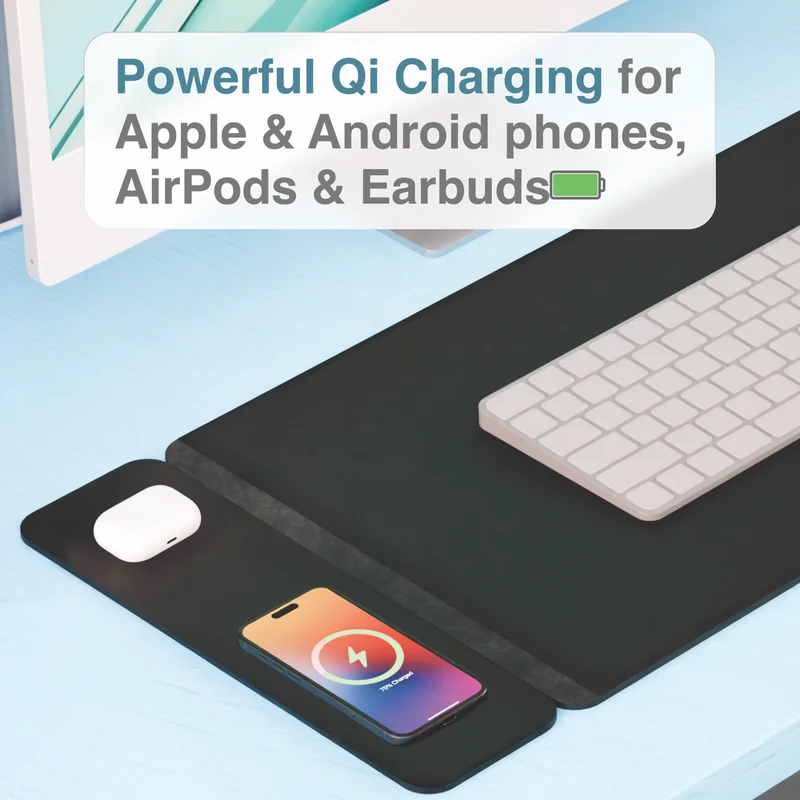 Laser ChargeCore Wireless Charging Desk Mat (Black)
