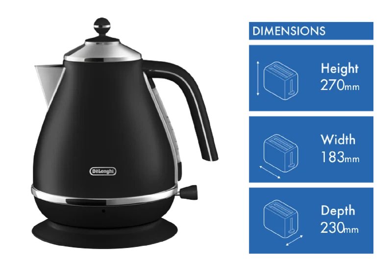 DeLonghi 1.7 Litre Icona Capitals Kettle Edinburgh Black