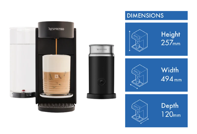 Nespresso Vertuo Up Capsule Coffee Machine Bundle Ink Black