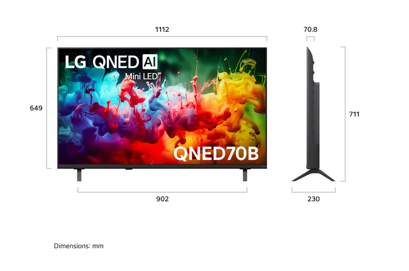 LG 43" QNED70B AI Mini LED 4K Smart TV 2026