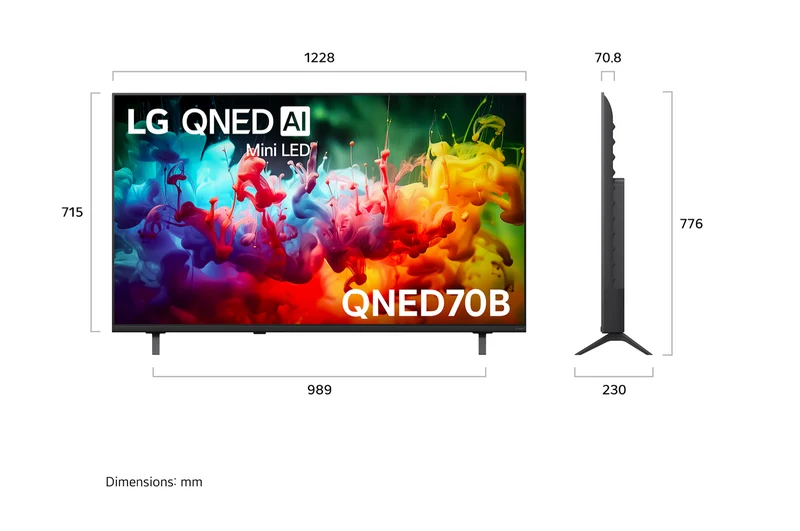LG 55" QNED70B AI Mini LED 4K Smart TV 2026
