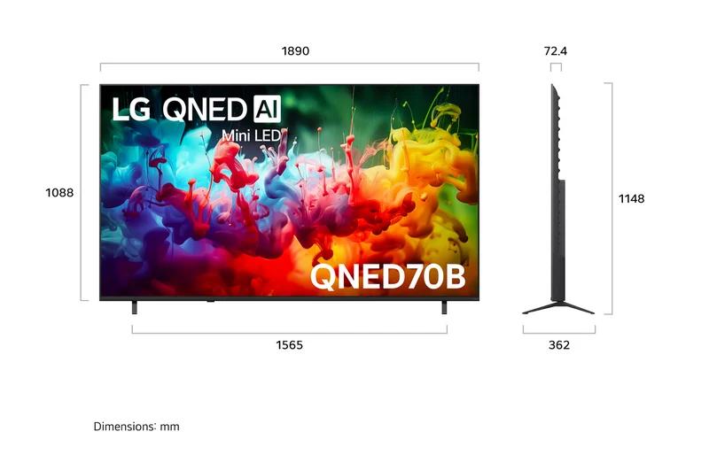 LG 85" QNED70B AI Mini LED 4K Smart TV 2026