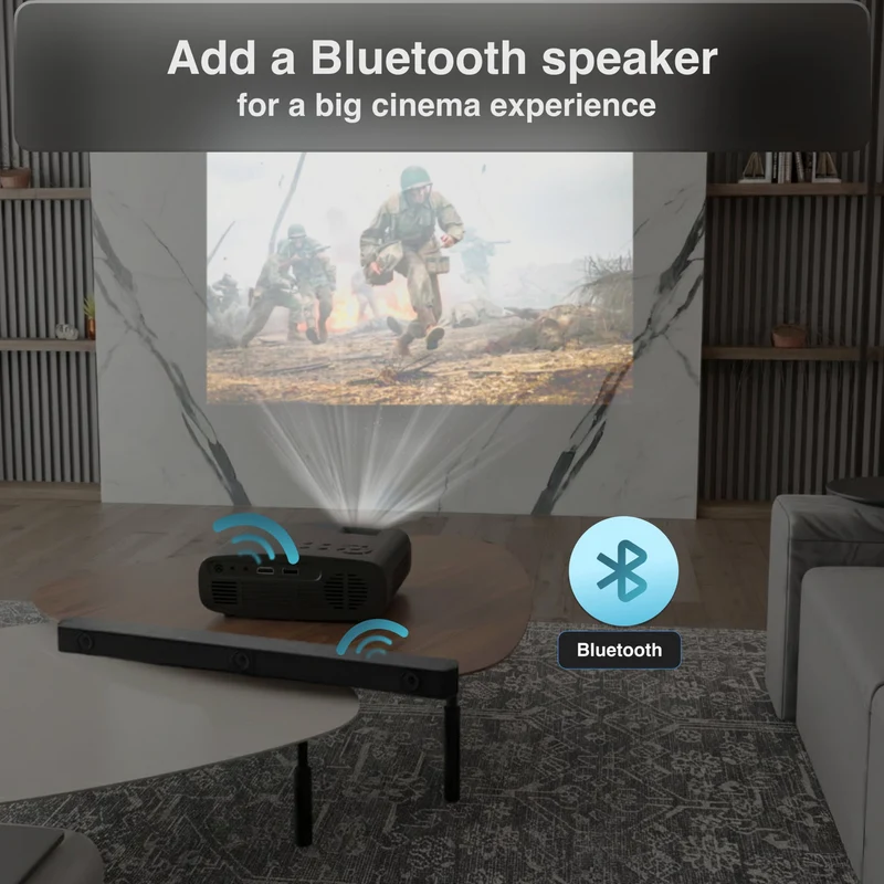Laser 720P LED Projector with 150ANSI lumen Black