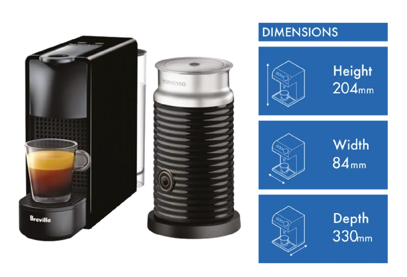 Nespresso Essenza Mini Capsule Coffee Machine Bundle Black
