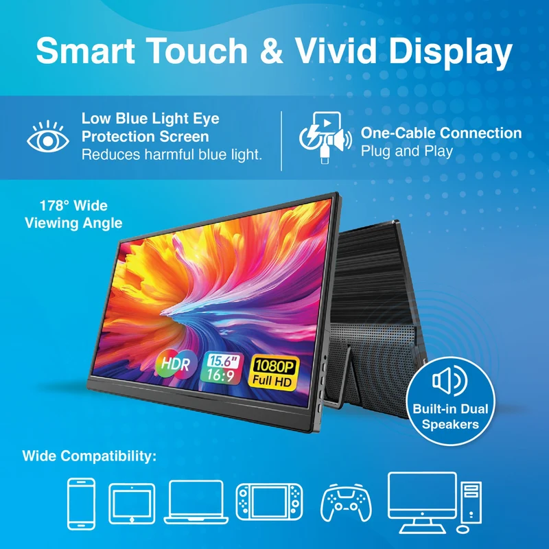 Laser 15.6" Portable Monitor with touch screen