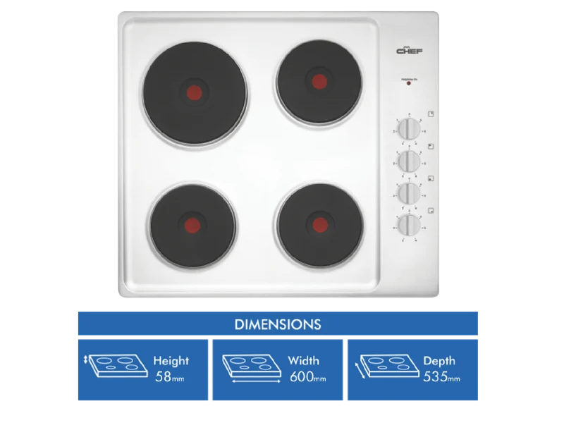 Chef 60cm Solid Cooktop Stainless Steel