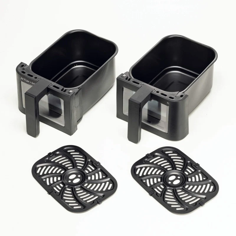 Friggitrice ad aria Doppia 9L 2400W - 11 programmi - Multifunzione - Nero