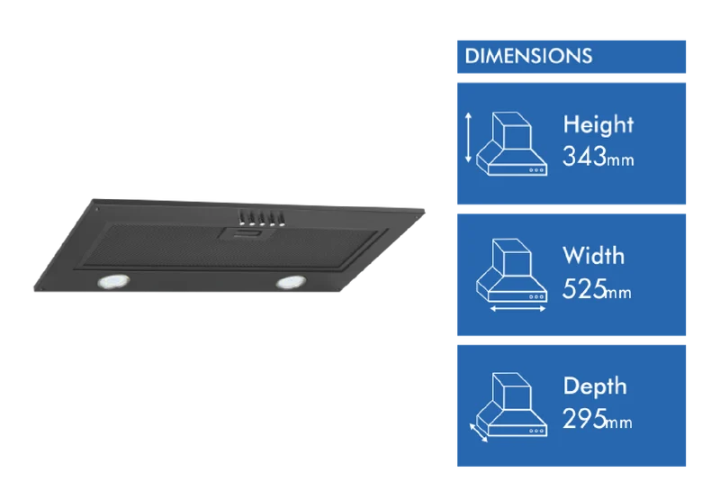Schweigen 60cm Non-Silent Undermount Rangehood, Matte Black