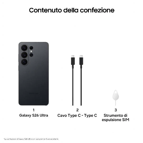 Samsung galaxy s26 ultra smartphone ai, 256gb, privacy display integrato, processore potente, assistente foto, camera 200 mp, 5000 mah, black - S948BZKDE