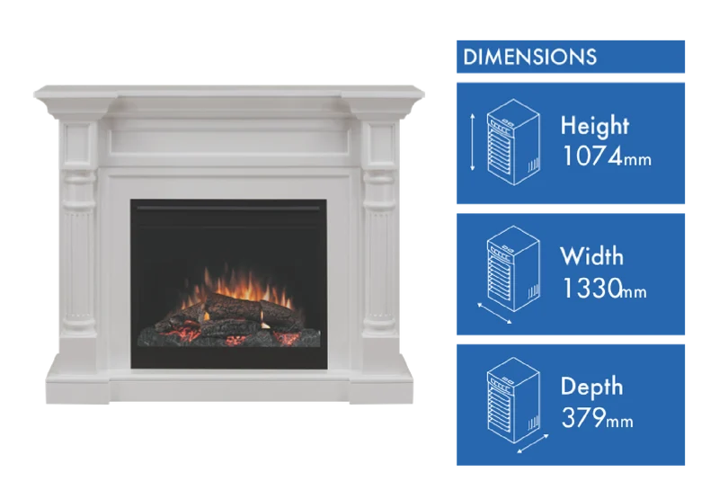 Dimplex 2kW Winston Mantle Electric Fireplace - White