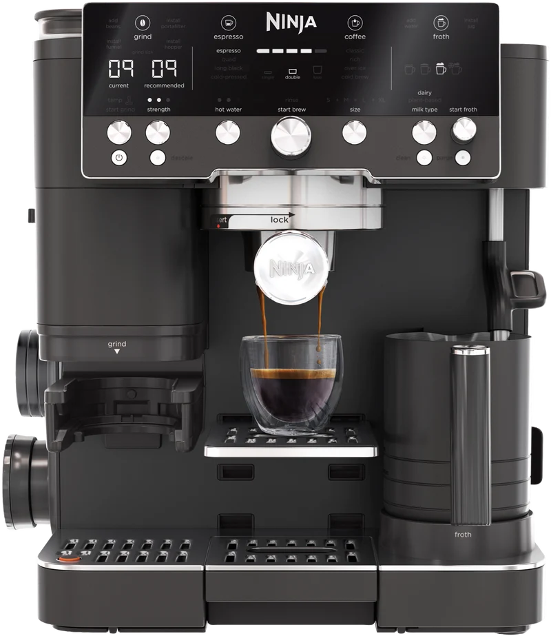 Ninja Luxe Cafe Manual Coffee Machine Midnight Black