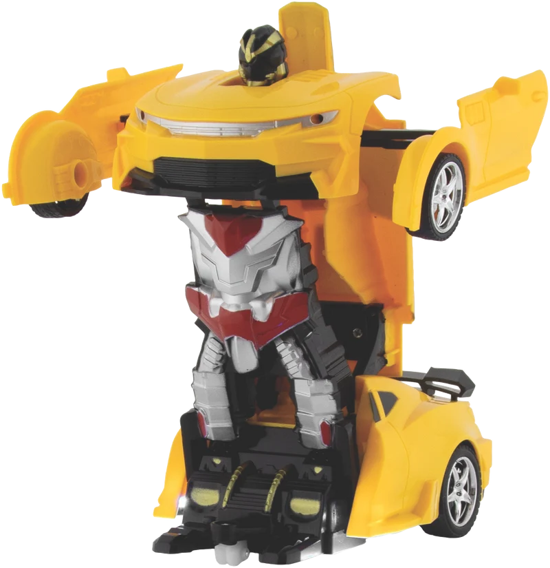 Techxtras Remote Control Transforming Robot Car (Yellow)