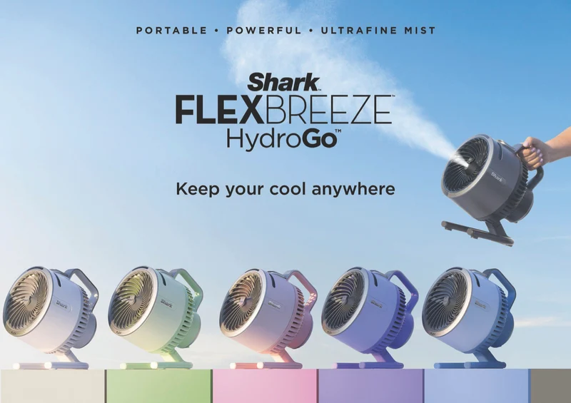 Shark FlexBreeze HydroGo Misting Portable Fan (Quartz)