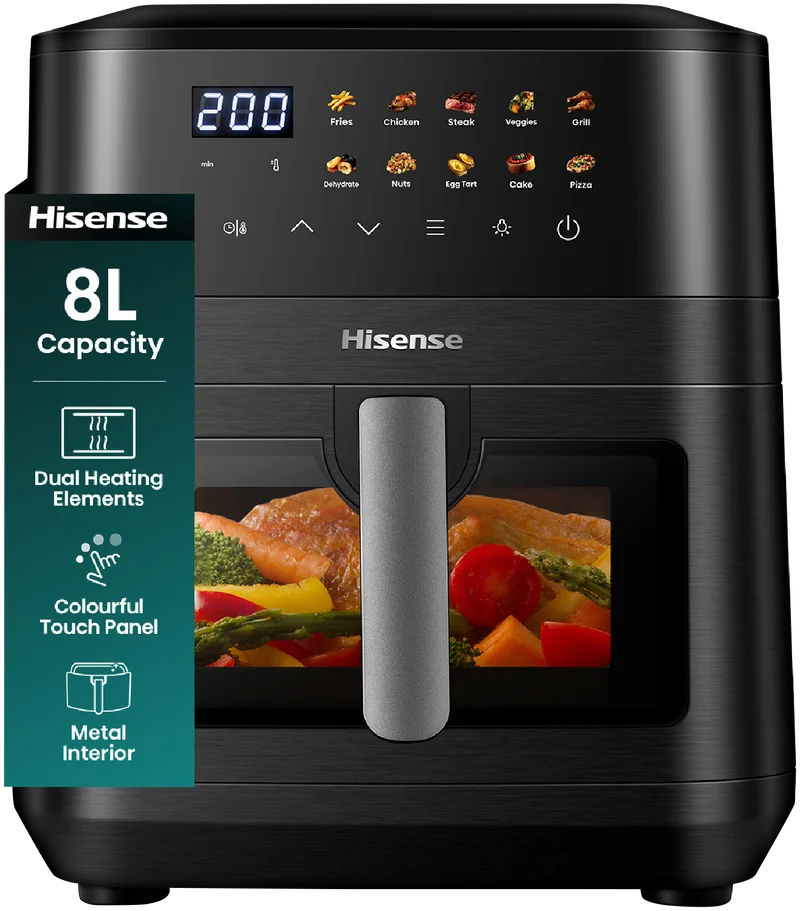 Hisense 8 Litre Air Fryer With Window And Colour display