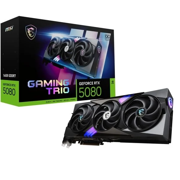 Msi gaming geforce rtx 5080 16g trio oc scheda video nvidia 16 gb gddr7 - RTX50816GAMTOC