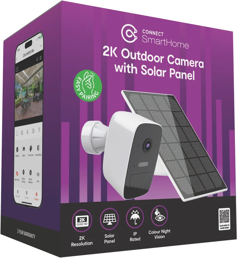 Connect SmartHome 2K Outdoor Camera with 3W solar panel