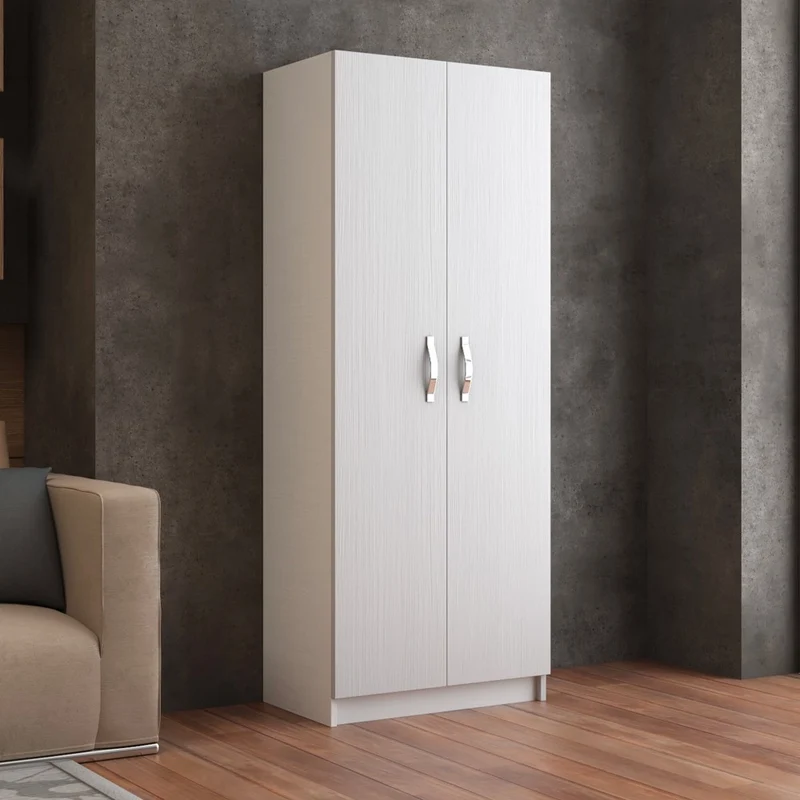 Armadio scarpiera 2 ante e 5 ripiani Gabriella 180 colore bianco frassinato