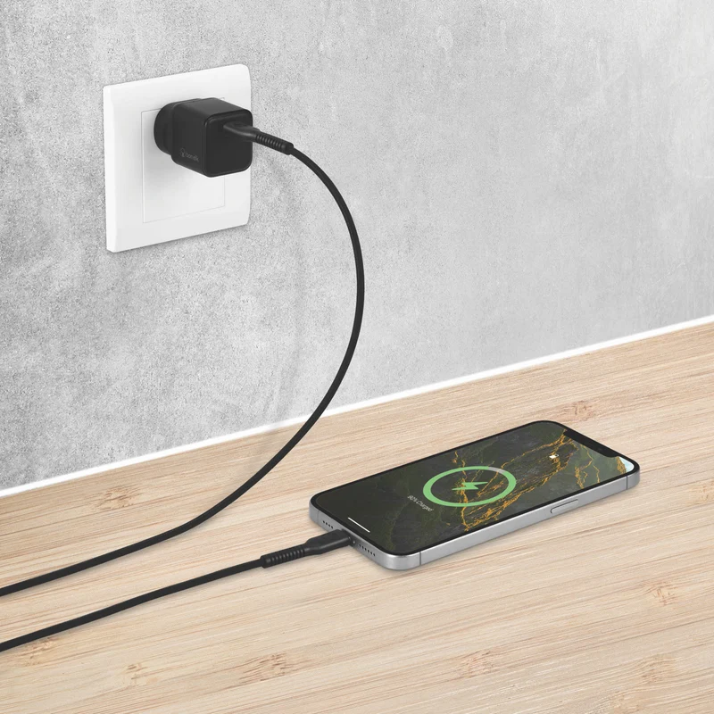 Bonelk 30W PD Wall Charger + Easy Grip Cable (USB-C to C) 1.5m Black