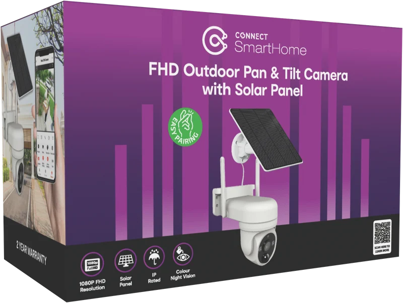 Connect SmartHome Outdoor Pan & Tilt camera with Solar