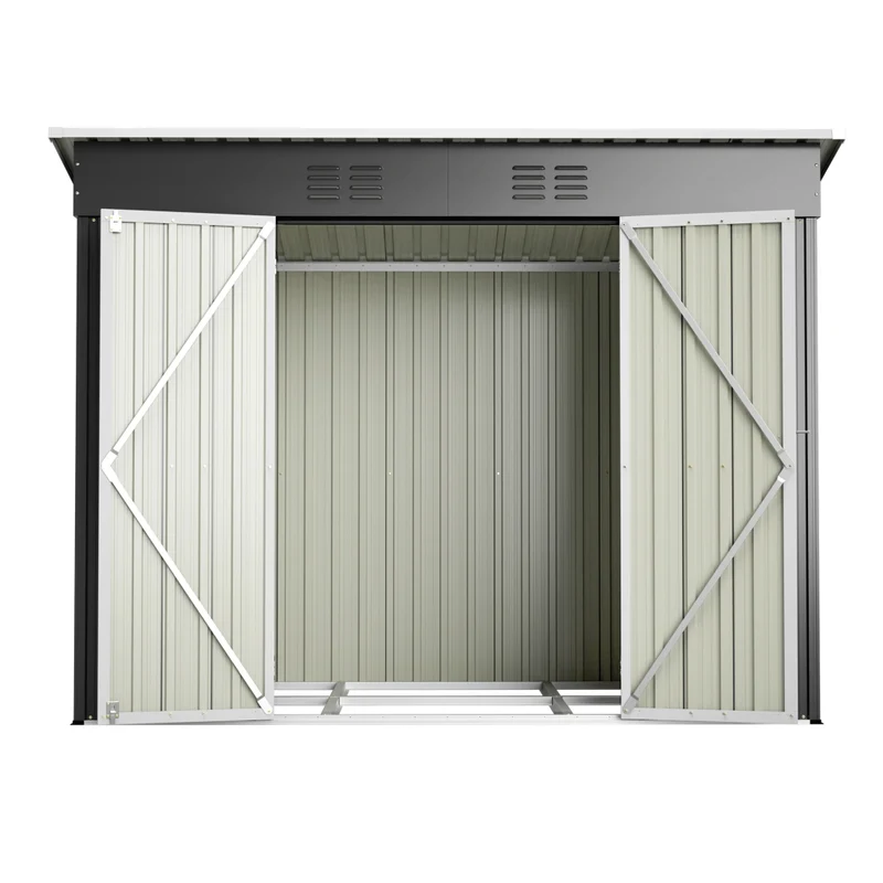 Casetta da Giardino 242×126×182cm in Metallo Grigio