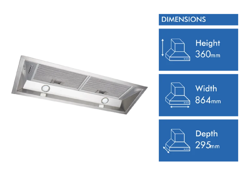 Schweigen 90cm Non-Silent Undermount Rangehood, Stainless Steel