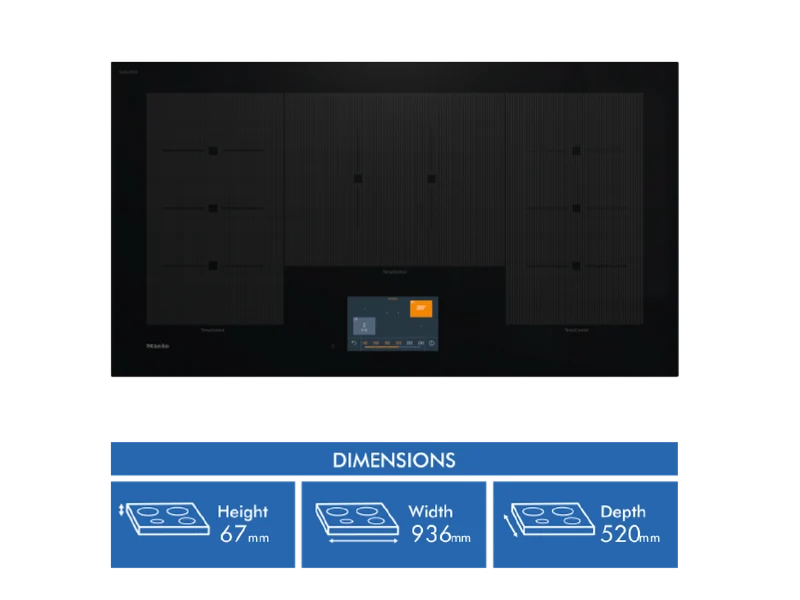 Miele 94cm FlexControl Induction Cooktop with 3 PowerFlex Plus Zones and Full Touch Display