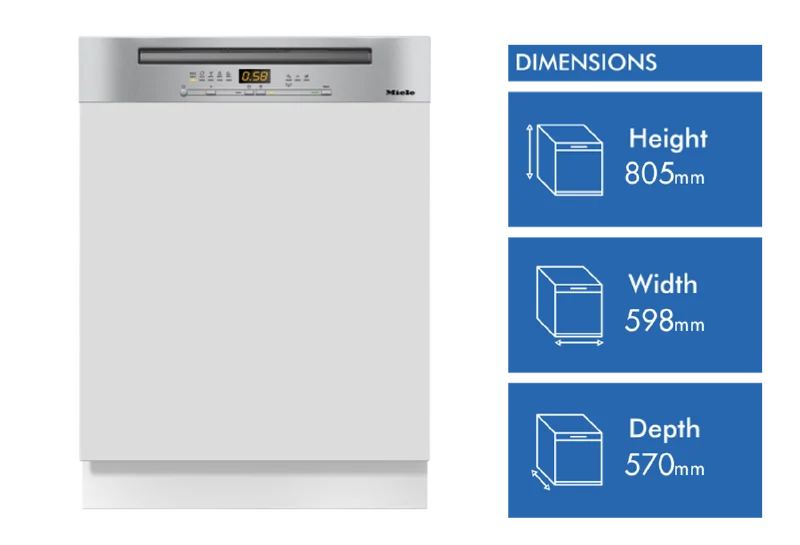 Miele 60cm Semi-Integrated Dishwasher with AutoOpen Drying CleanSteel Fascia