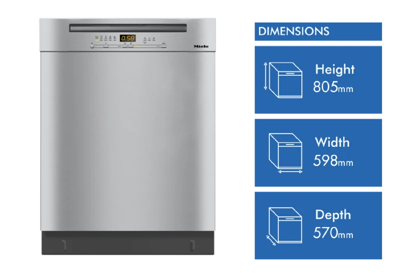 Miele 60cm Built-Under Dishwasher with QuickPowerWash and AutoOpen Drying CleanSteel