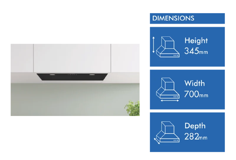 Bosch Series 6 70cm Integrated Rangehood, Black