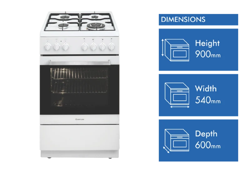 ARTUSI 54cm Gas Freestanding Cooker, White