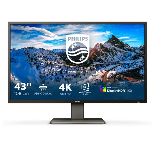 Philips p line 439p1/00 monitor pc 108 cm (42.5") 3840 x 2160 pixel 4k ultra hd lcd nero