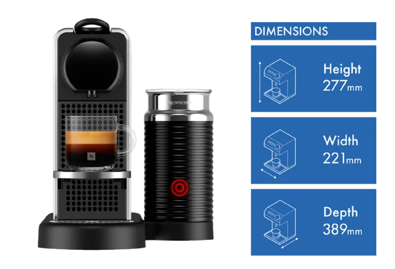 Nespresso CitiZ and Milk Capsule Coffee Machine Platinum Polished Stainless Steel