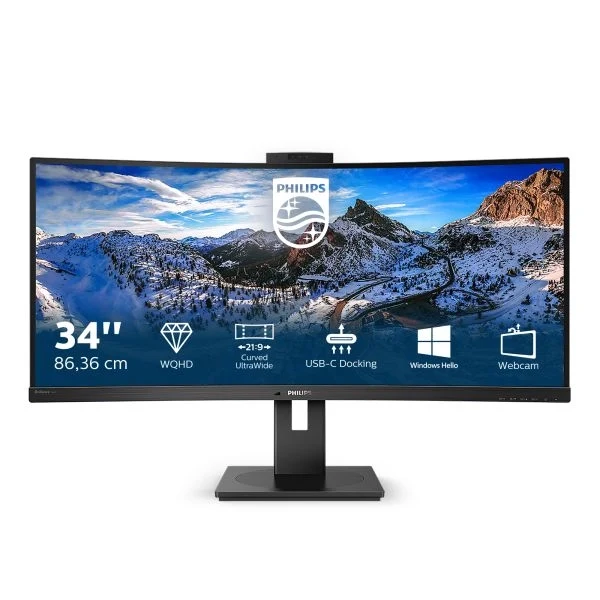 Philips p line 346p1crh/00 monitor pc 86,4 cm (34") 3440 x 1440 pixel ultrawide quad hd led nero