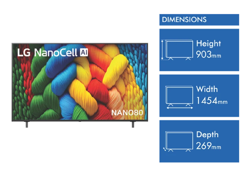 LG 65" NANO80A AI LED UHD 4K Smart TV 2025
