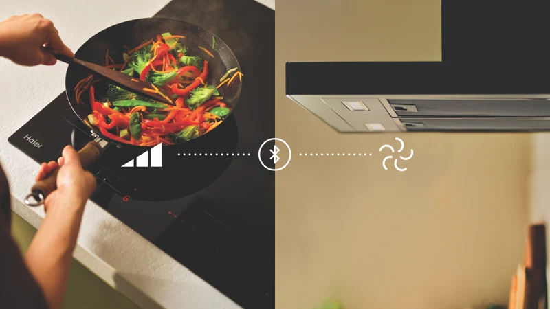 Haier 500 Series 60cm Induction Cooktop, 4 Zone Flexi Zone, Low Current, Black Glass