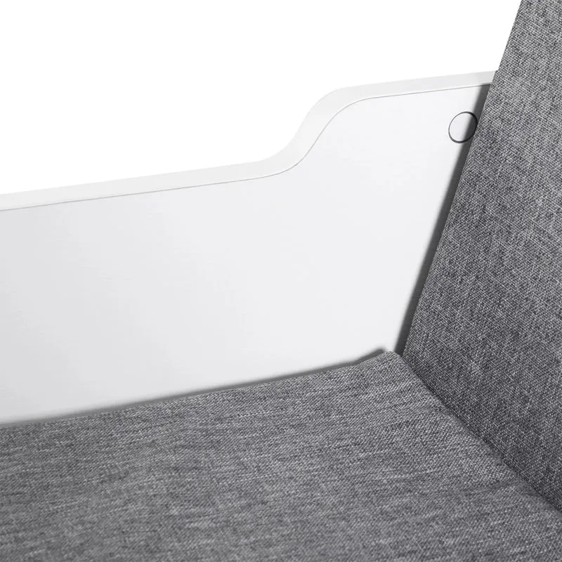 Mobile Libreria 102x30x61 cm a 6 Sezioni Seduta con Cuscini Morbidi in Legno Spugna e Poliestere Bianco