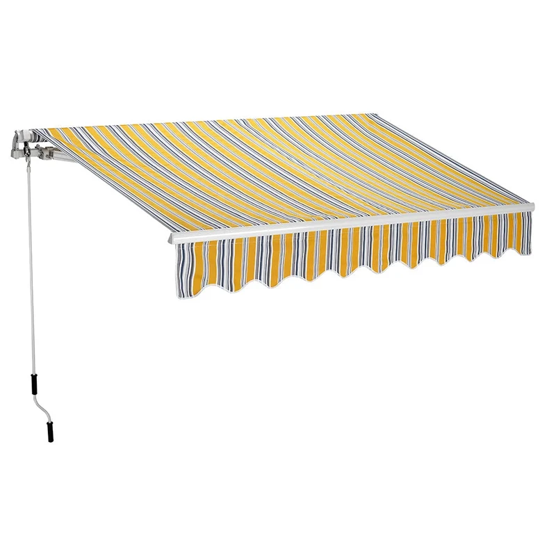Tenda da Sole Barra Quadra 200x250 cm Tessuto in Poliestere Riga Gialla Scura
