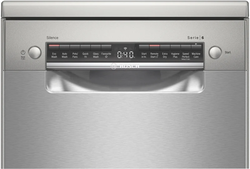 Bosch Series 6 45cm Freestanding Dishwasher, Brushed Steel