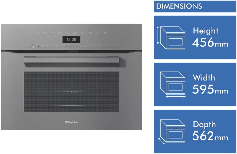 Miele 45cm Speed Oven with 3in1 Microwave, Oven and Combination Modes and Wi-Fi Connectivity Graphite Grey