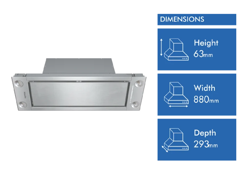Miele 88cm Undermount Rangehood with Wi-Fi Connectivity, Stainless Steel